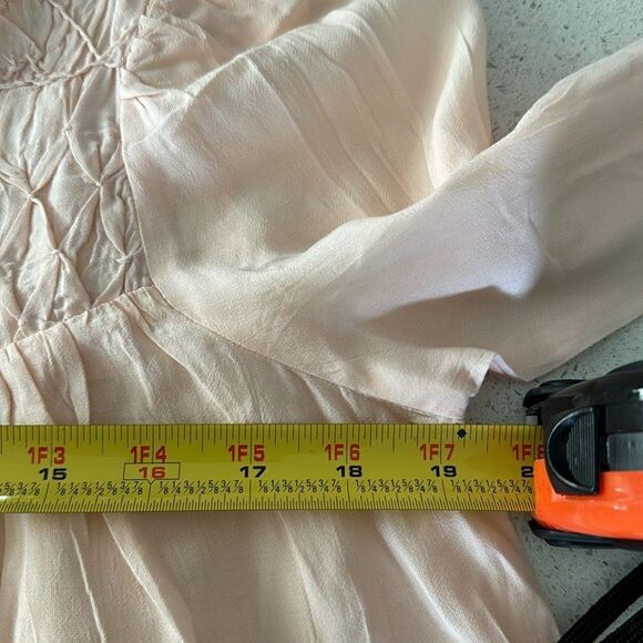 NWOT Free People Smocked In Time Top Ruffled High Neck Long Sleeves XS Feminine - Picture 12 of 16